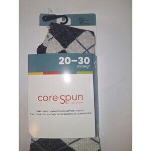 Core-Spun by Therafirm Gradient Compression Socks 20-30 mmHg Sz M Slate Blk Grey